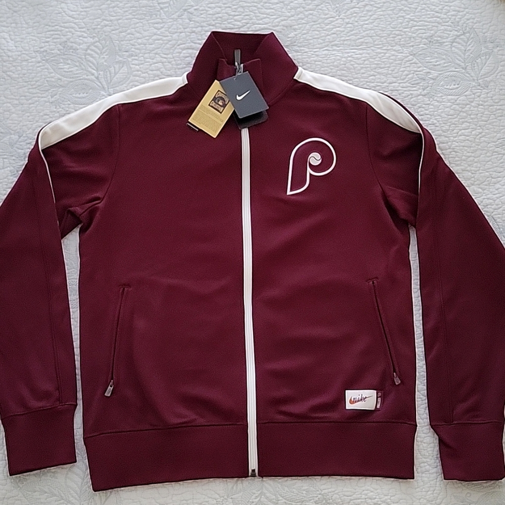 Philadelphia Phillies Nike Retro Track Jacket - Maroon - Medium